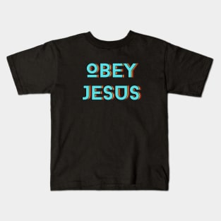 Obey Jesus | Christian Typography Kids T-Shirt